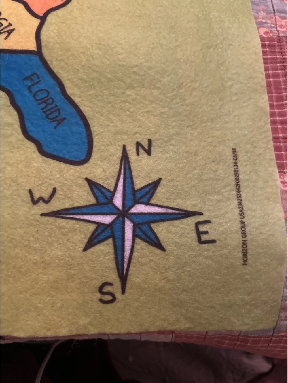 United States Map Educational Blanket